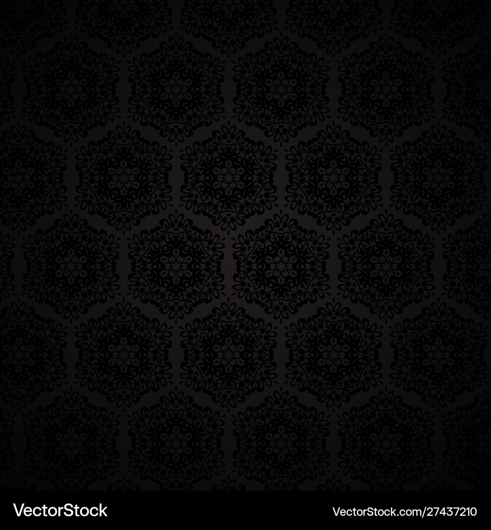 Dark Damask Pattern Background vector image