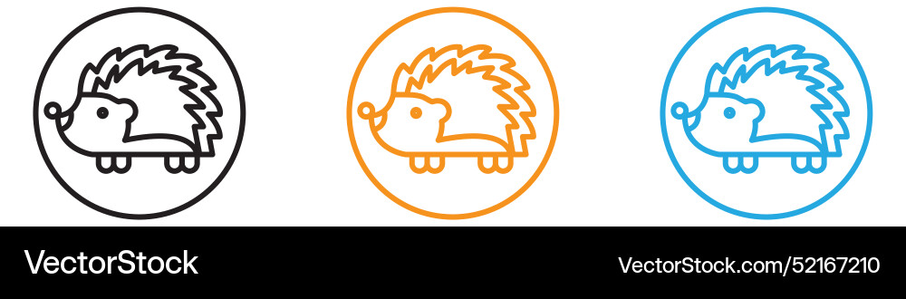 Hegdehog icon logo set collection for web app ui Vector Image