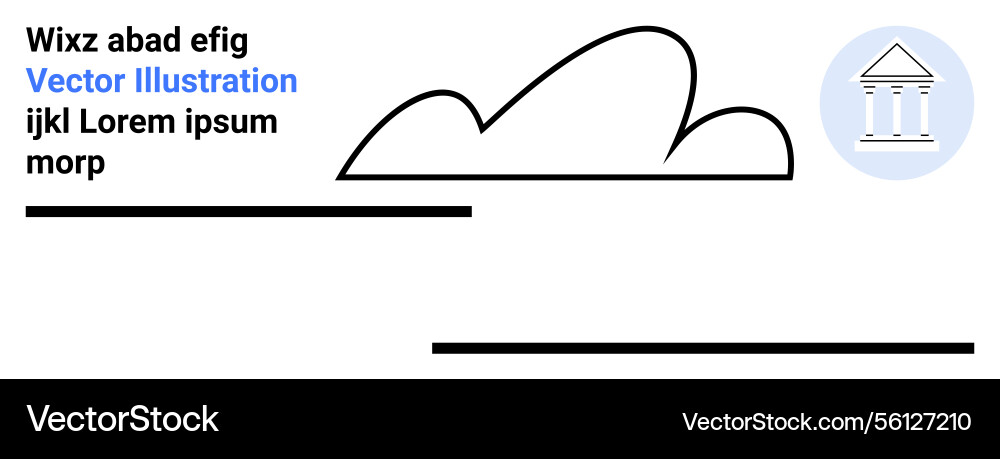 Minimalist cloud and column element design Vector Image