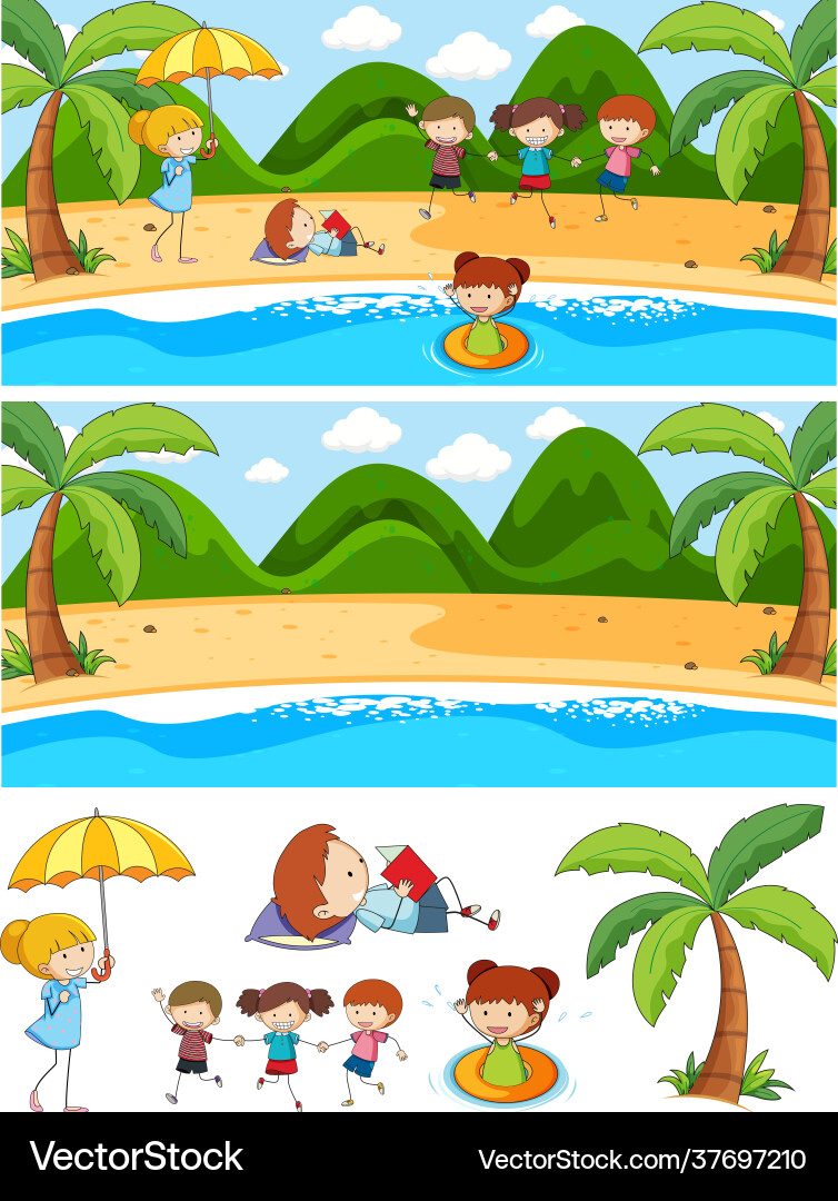 Set different horizontal scenes background Set different horizontal scenes background Vector Image