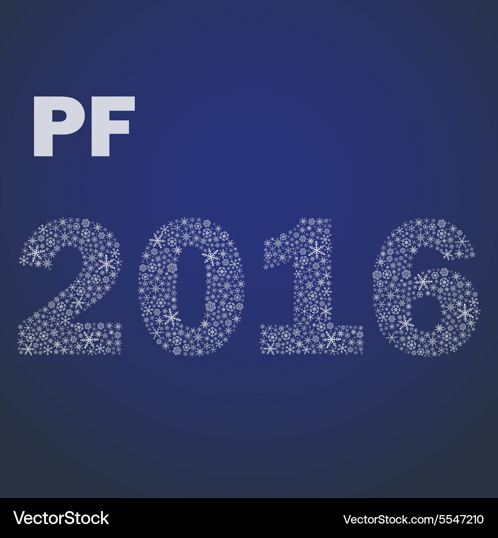 Sparkling New Year 2016 Snowflakes Vector Image