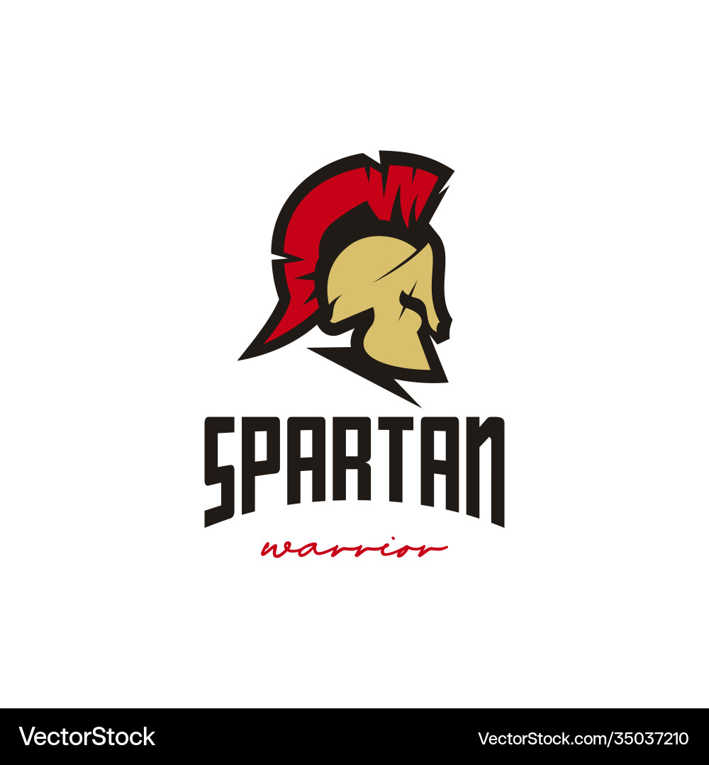 Spartan sparta logo helmet design vector image