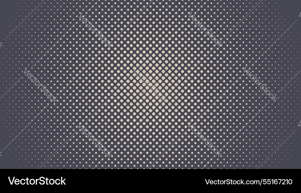 Square rounded dots halftone pattern radial Square rounded dots halftone pattern radial vector image