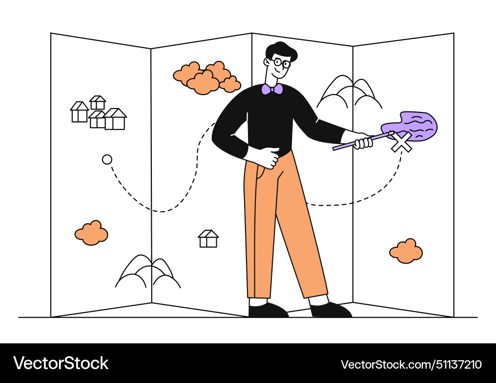Travel Guide with Map vector image