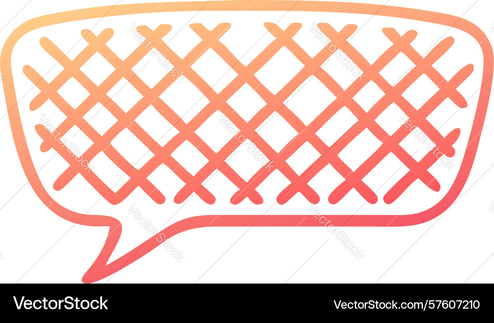 Waffle patterned speech bubble unique texture vector image