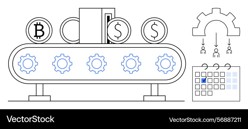 Automated workflow for financial processes Automated workflow for financial processes vector image