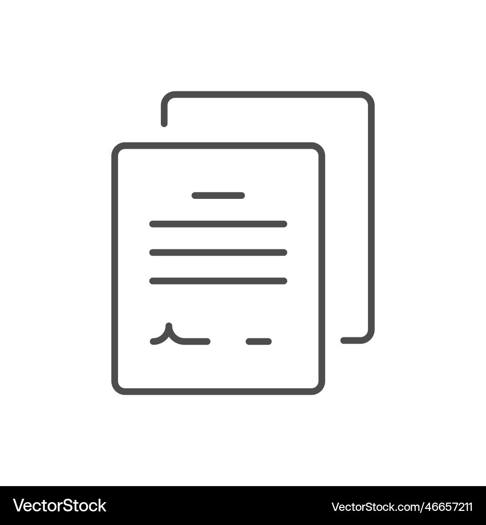 Document copy line outline icon vector image