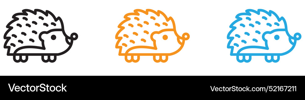 Hegdehog icon logo set collection for web app ui Vector Image