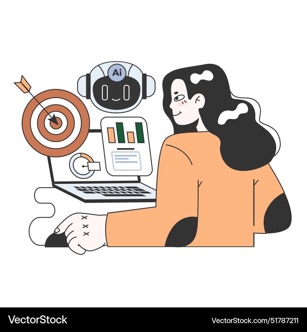 Help of artificial intelligence for business ai Help of artificial intelligence for business ai vector image