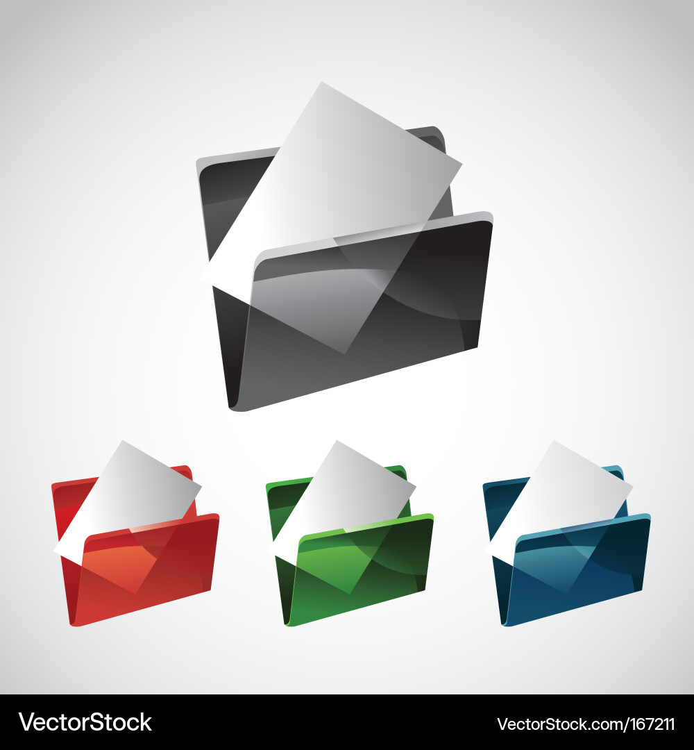 Open Folders and Files Vector Image