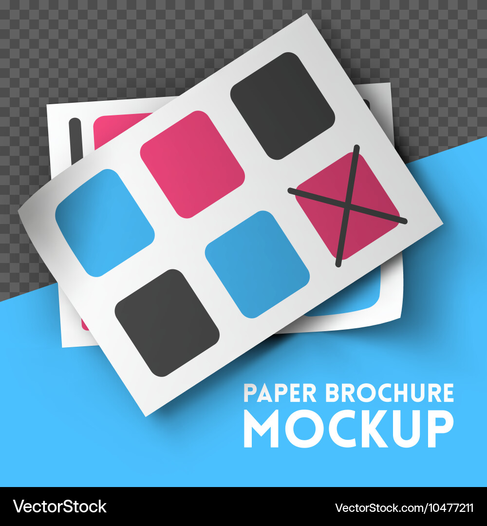 Paper sheets mockup on transparent background Vector Image