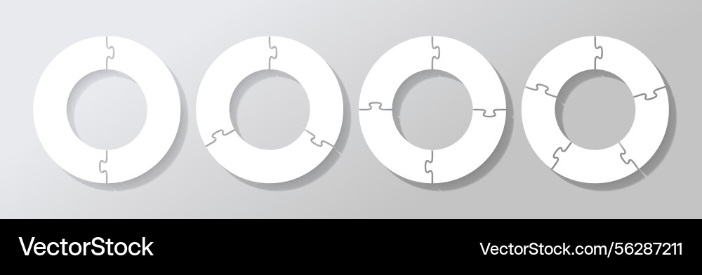 Set of ring puzzle grids in a row business Set of ring puzzle grids in a row business vector image