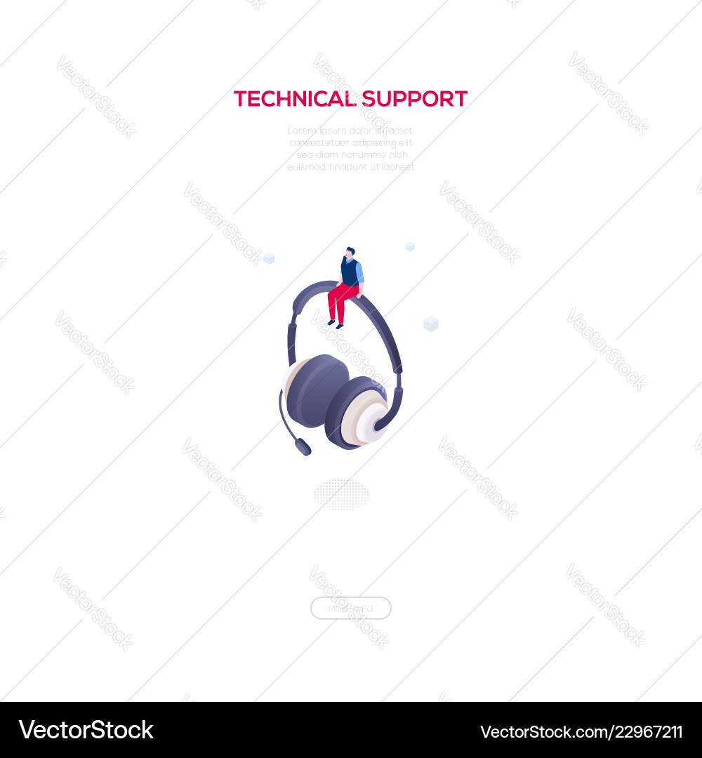 Technical support - modern isometric web Technical support - modern isometric web vector image