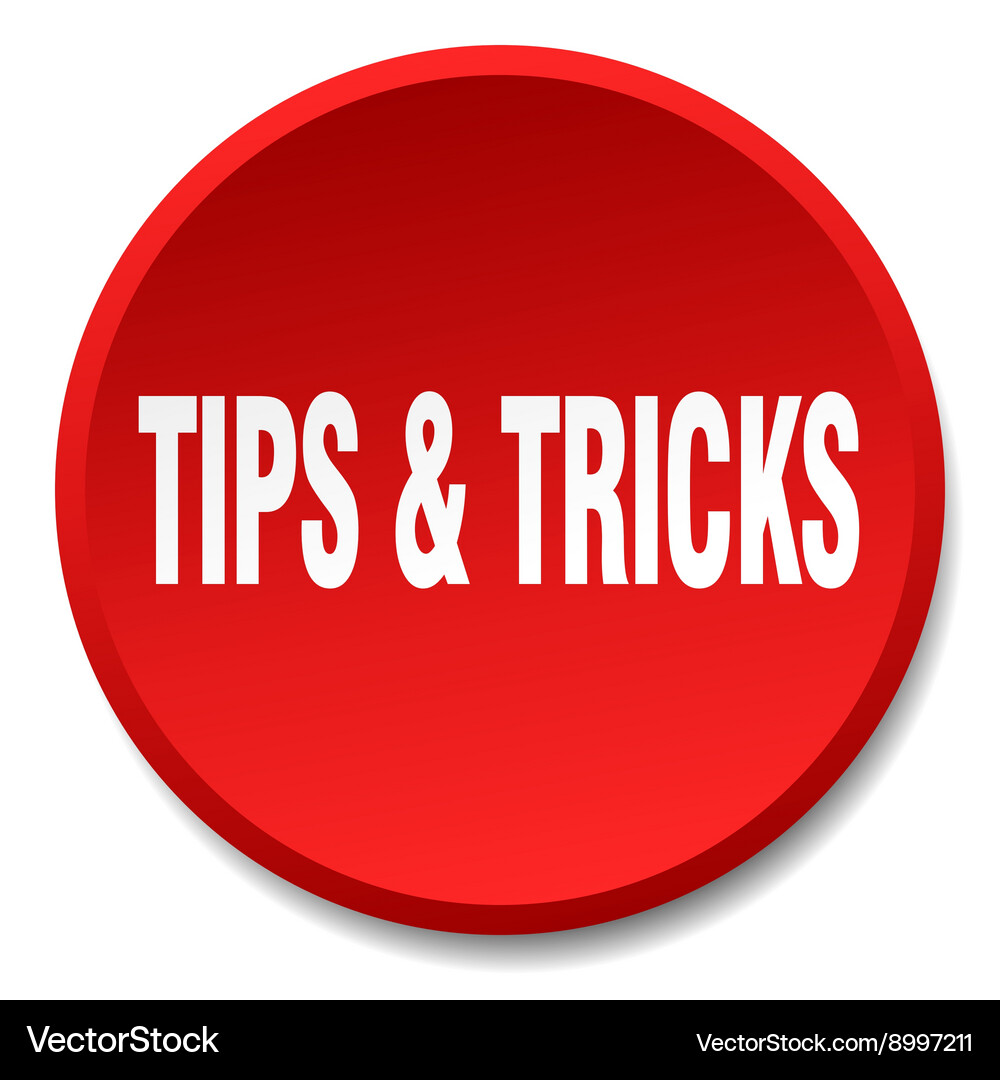 Tips tricks red round flat isolated push button Vector Image