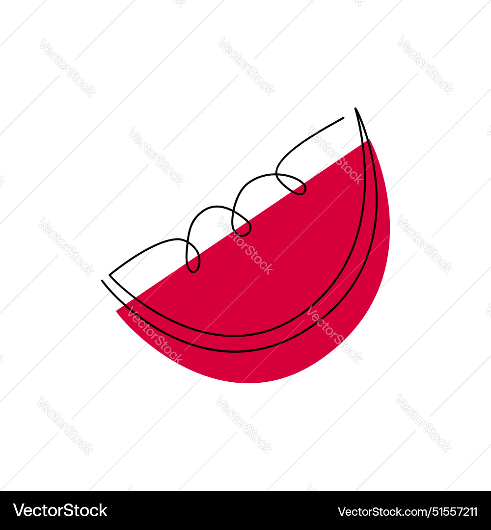 Watermelon in continuous line style with abstract Watermelon in continuous line style with abstract vector image