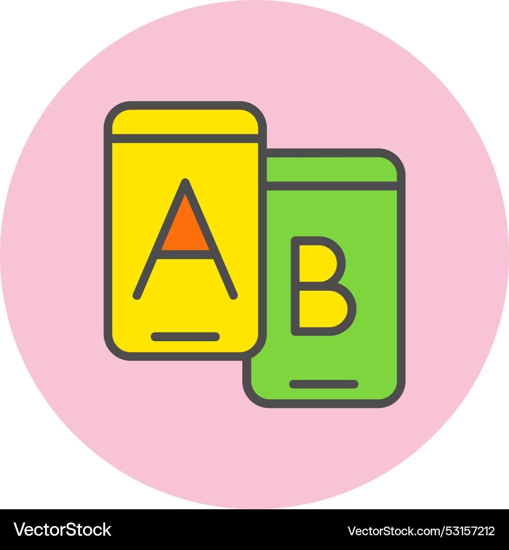 Ab testing line filled circle icon vector image