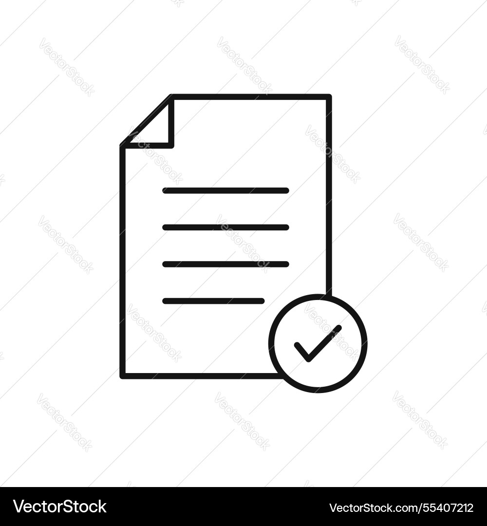 Accept document icon simple thin line Accept document icon simple thin line Vector Image