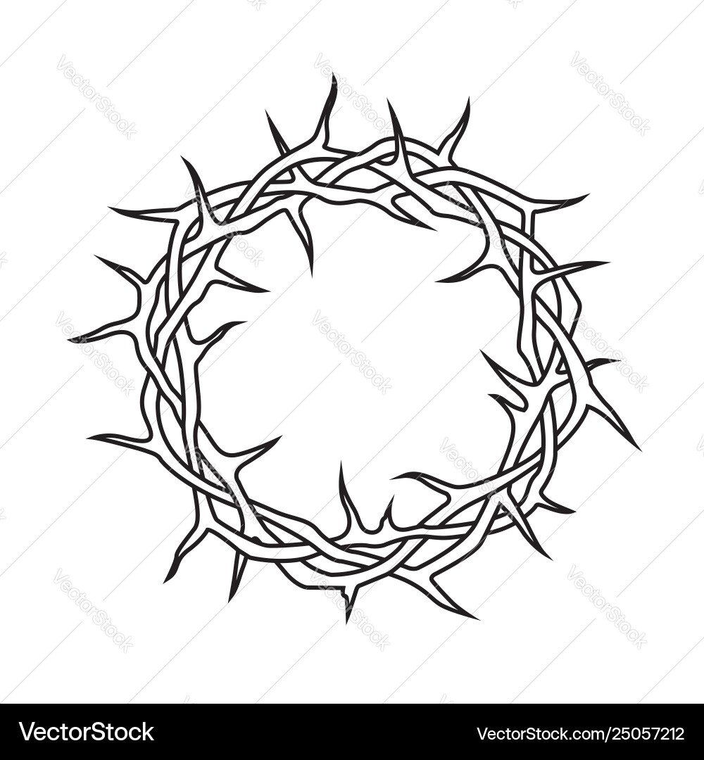 Crown of Thorns Symbol – Royalty-Free Vector | VectorStock, image size:1000x1080