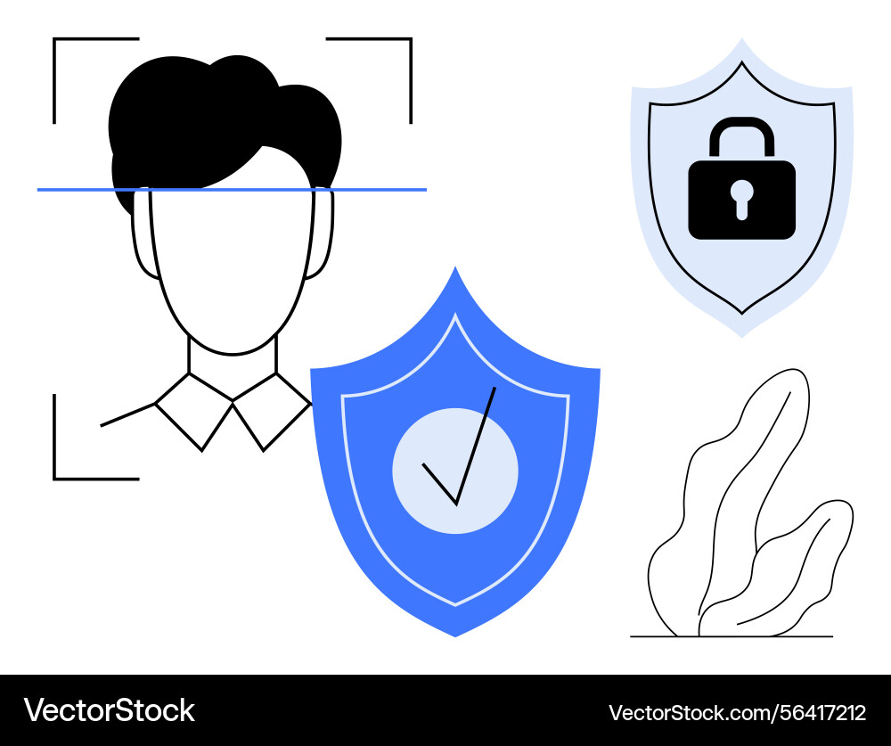 Digital identity verification with face Digital identity verification with face vector image