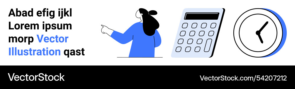 Efficient time management tips with calculator Vector Image
