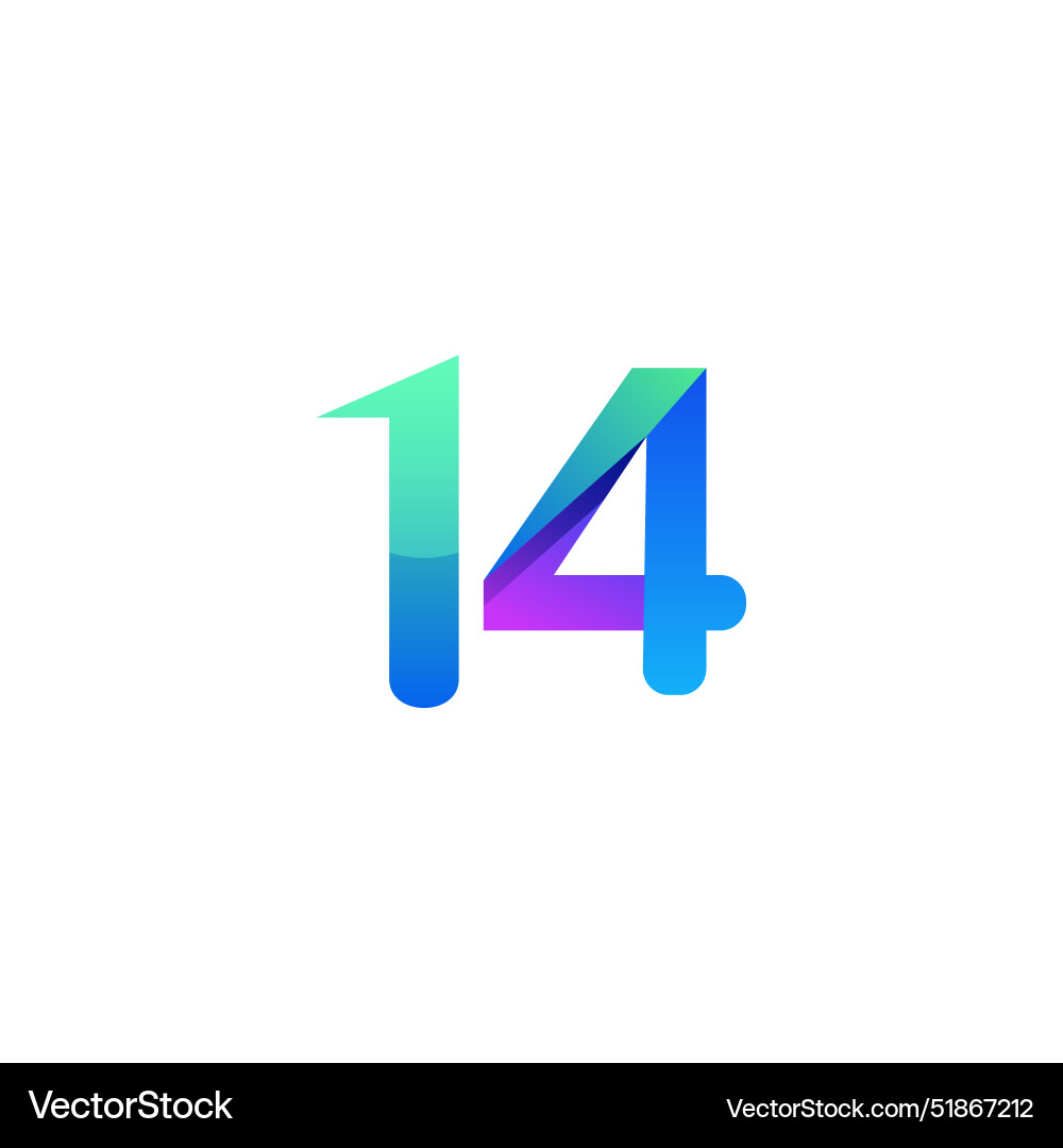 Gradient number logo design Gradient number logo design vector image