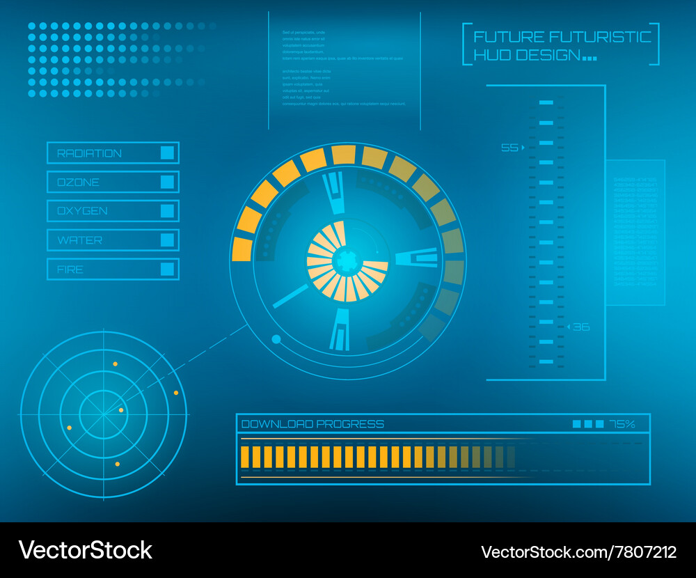 Graphic touch user interface hud Vector Image