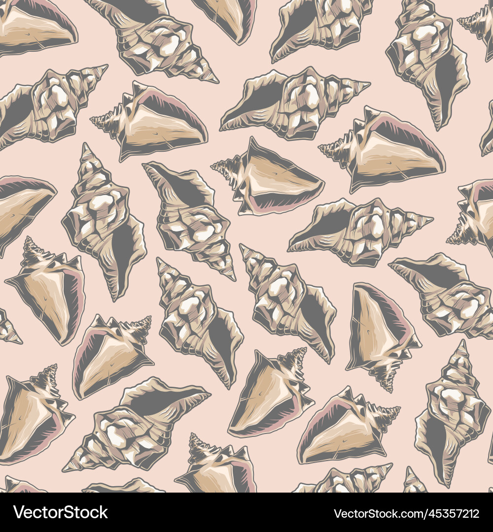 Marine shells colorful seamless pattern Vector Image