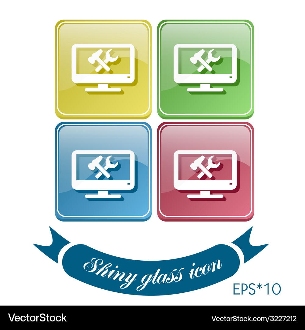 Monitor symbol settings icon computer Vector Image