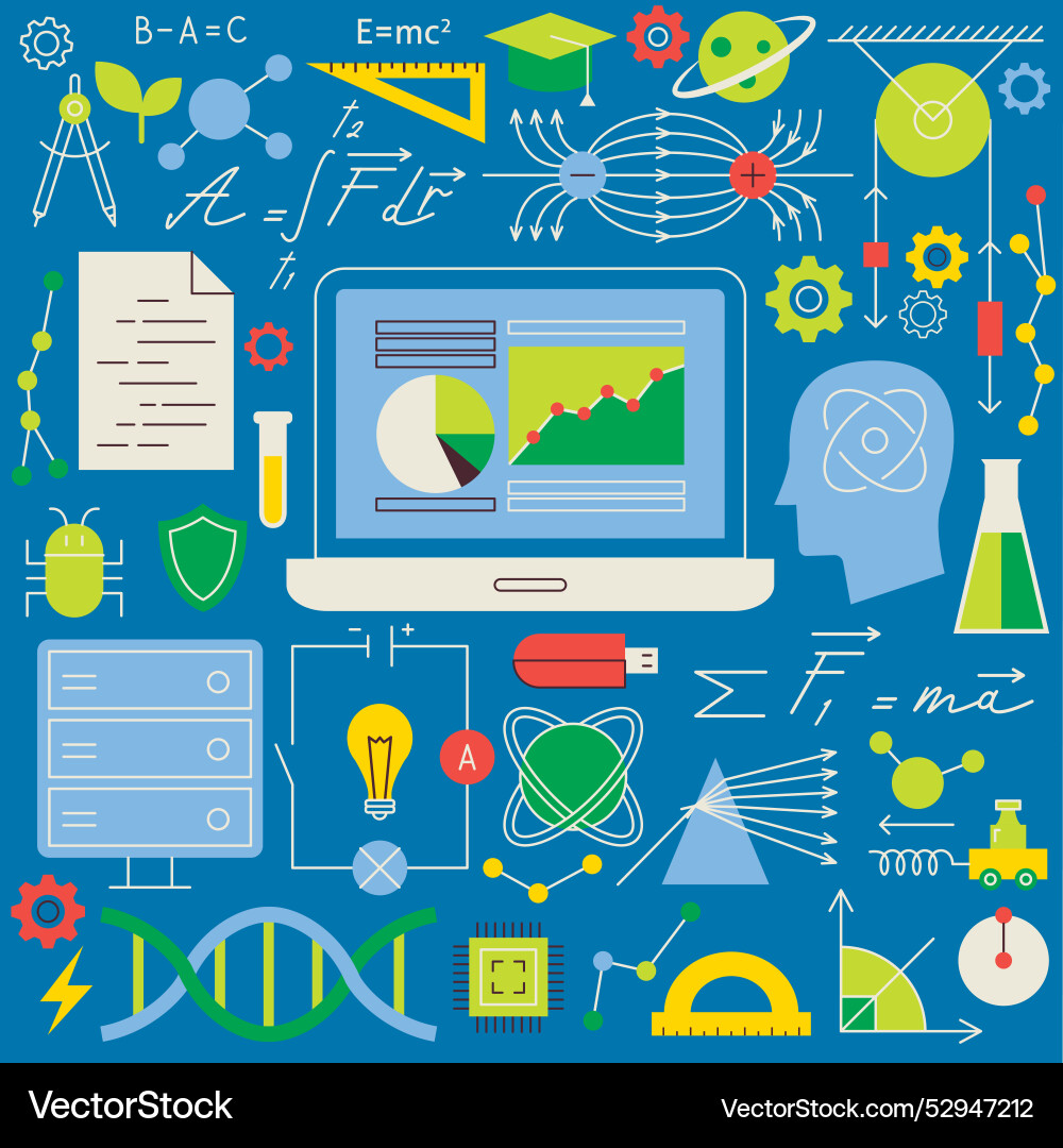 Physics science seamless pattern Physics science seamless pattern vector image