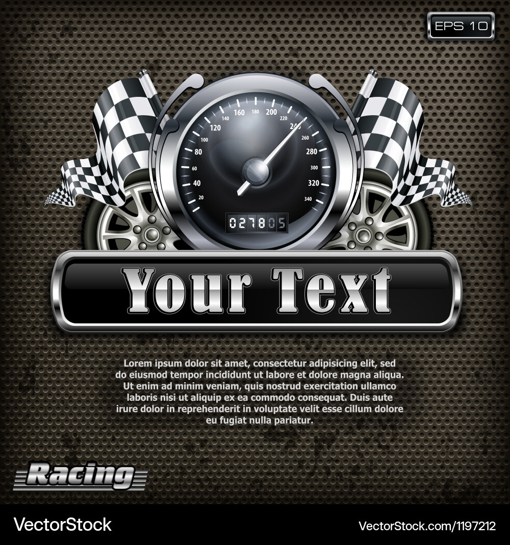 Racing Speedometer Background - Checkered Flags vector image