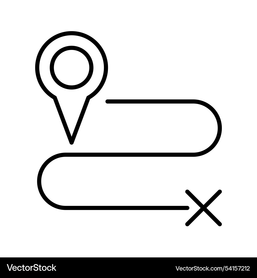 Single route tracking motion icon simple line Single route tracking motion icon simple line vector image