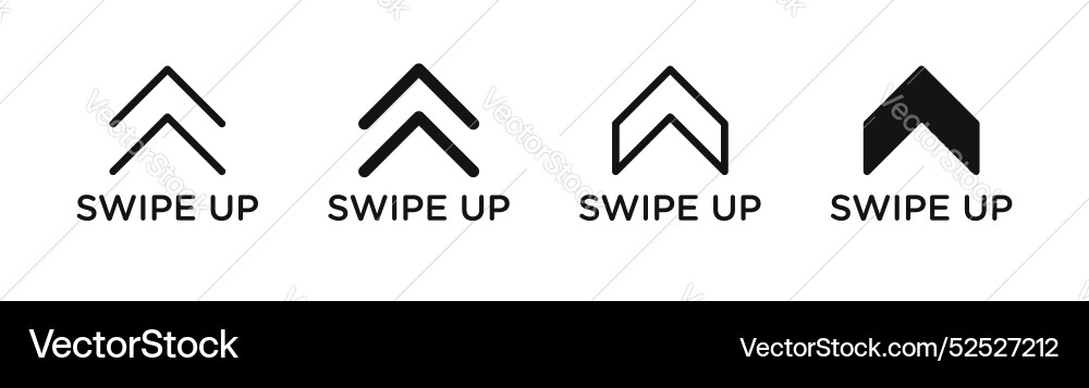 Swipe up thin line icon set Vector Image