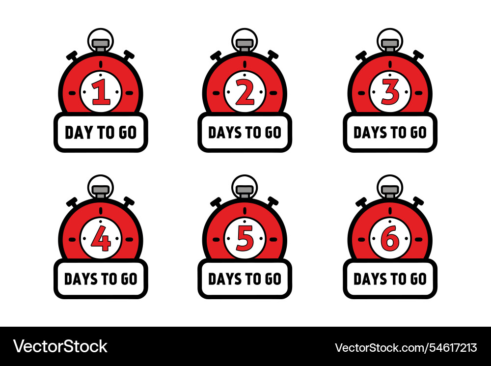 A set of countdown timer icon vector image