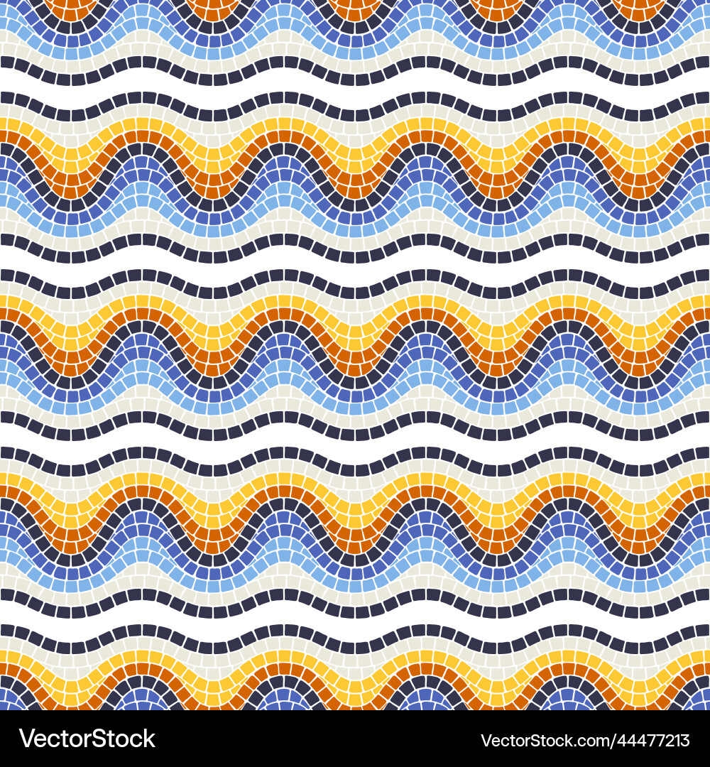 Ancient Wave Mosaic Pattern vector image