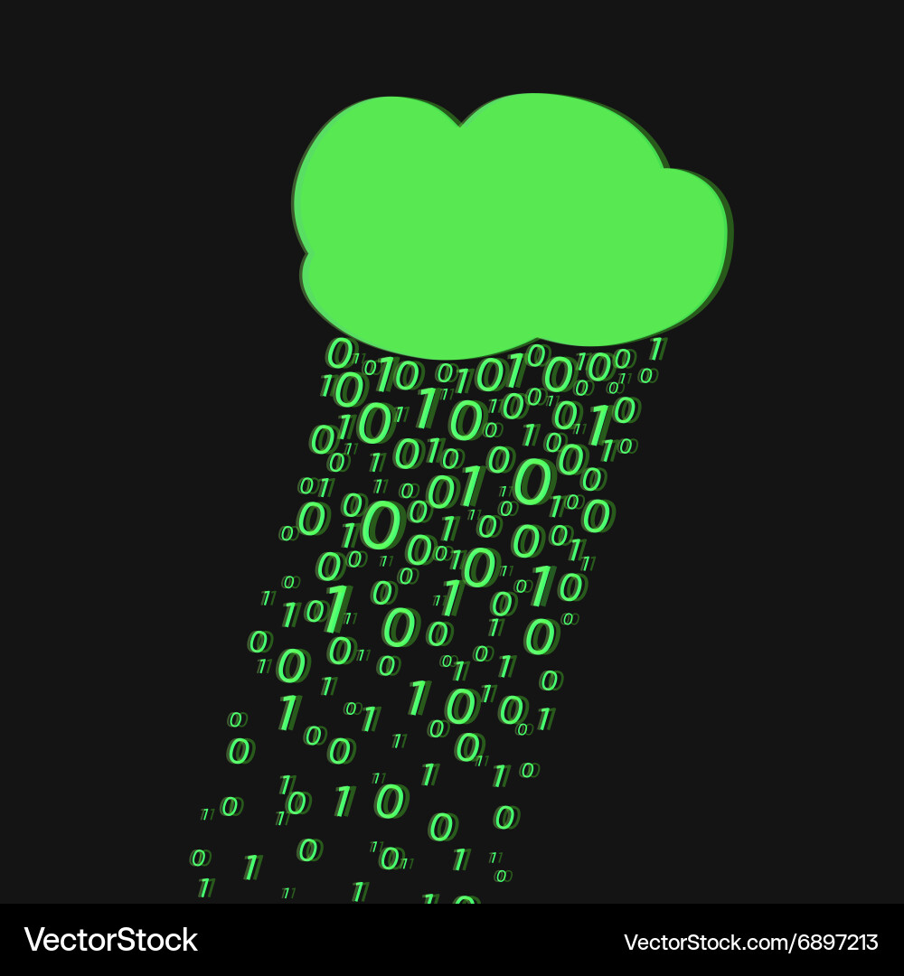 Binary code concept with cloud vector image