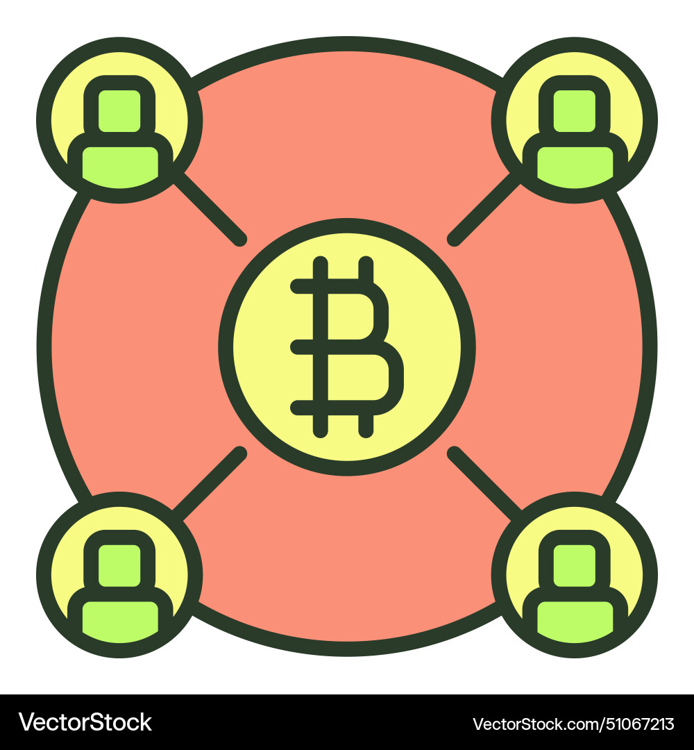 Bitcoin cryptocurrency trading crypto colored Vector Image