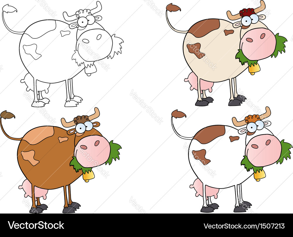 Cows different color-collection Vector Image