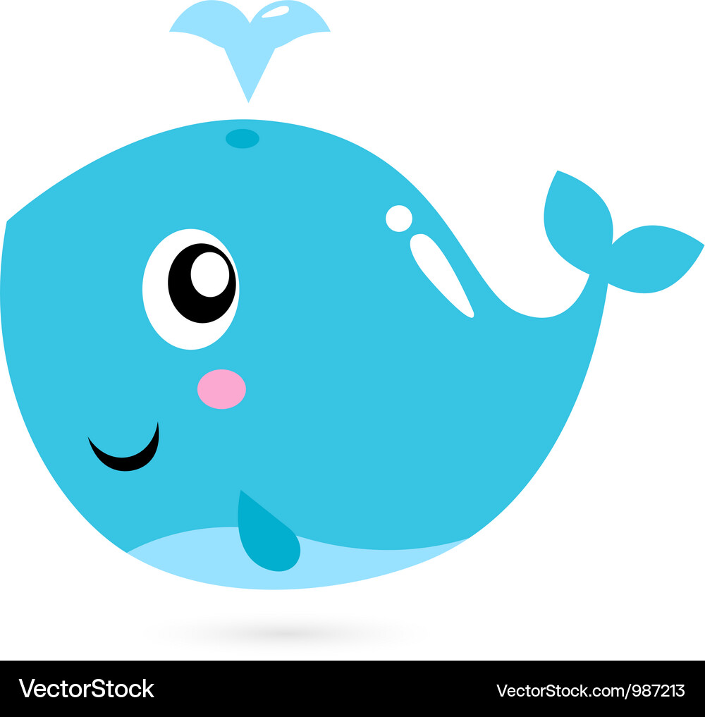 Cute Cartoon Whale Vector Image