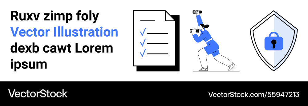 Document checklist security shield and a person Document checklist security shield and a person vector image