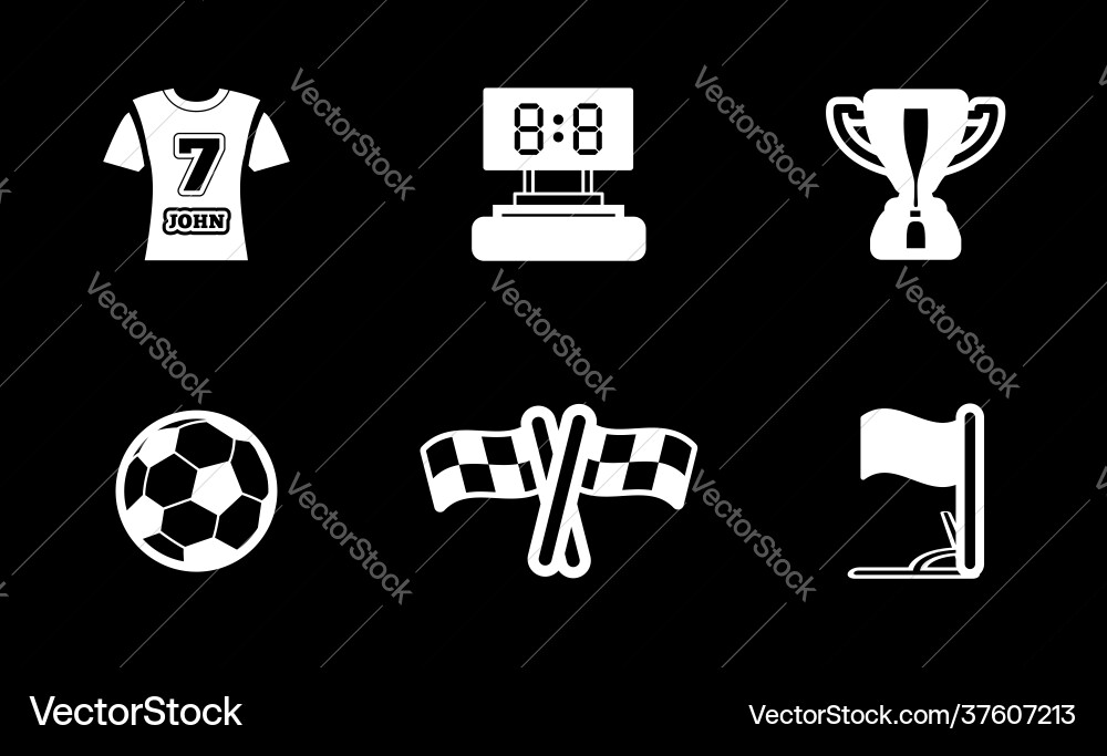 Football icon set Vector Image