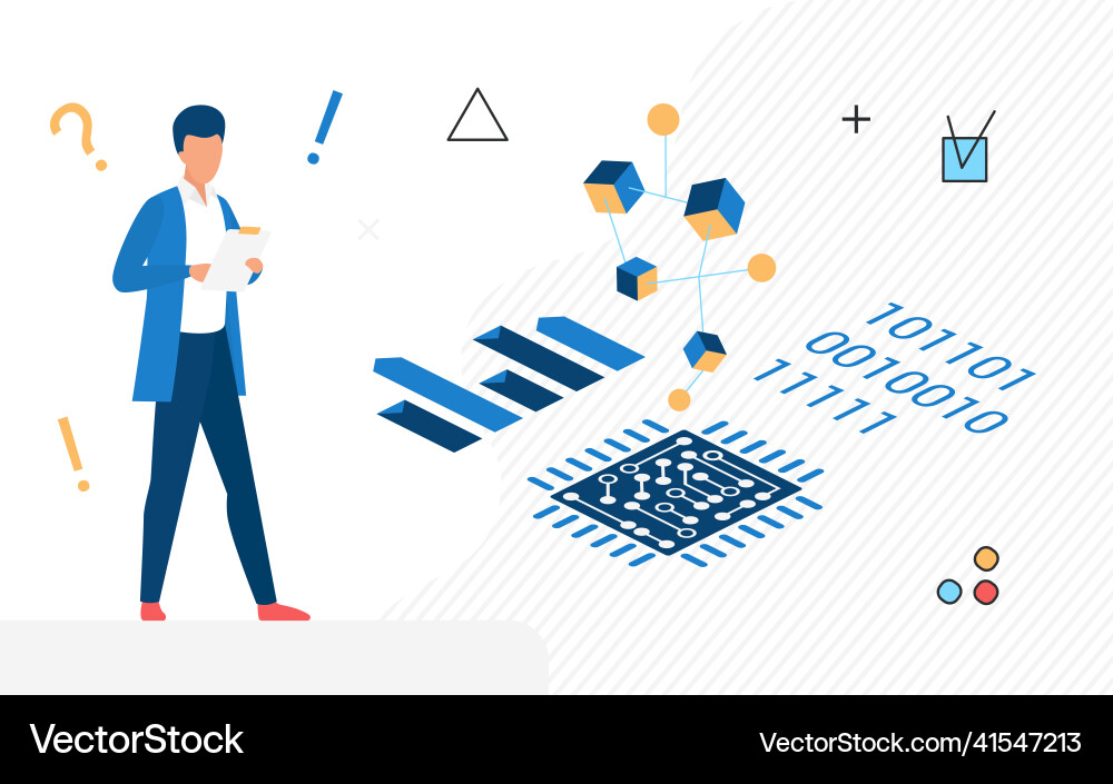 It data management analyzing information servers vector image
