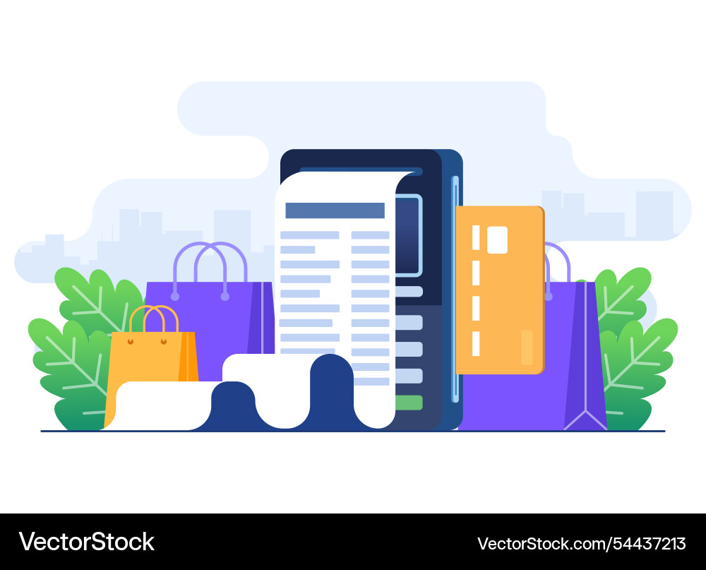 Nfc payment concept flat template pos terminal Vector Image