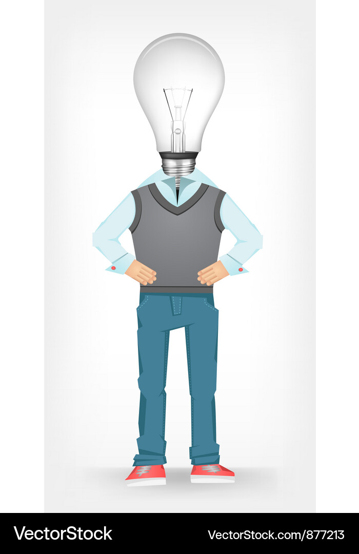 Smiling Idea Character Vector Image