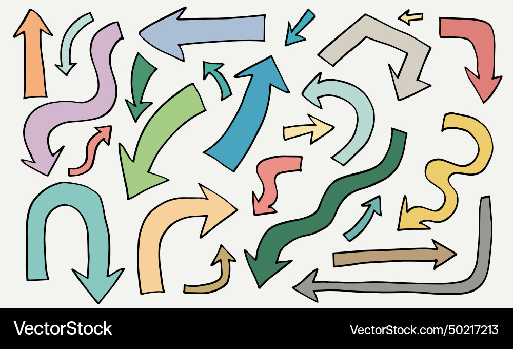 Various cartoon colorful playful arrow pointers Vector Image