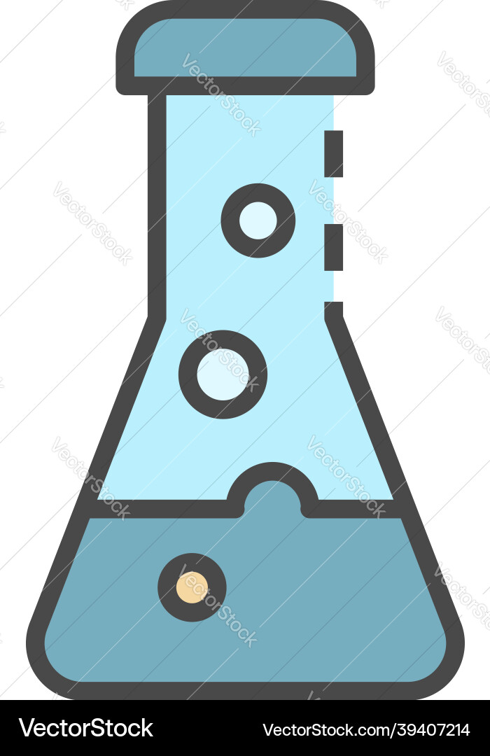 Boiling flask icon color outline Boiling flask icon color outline vector image