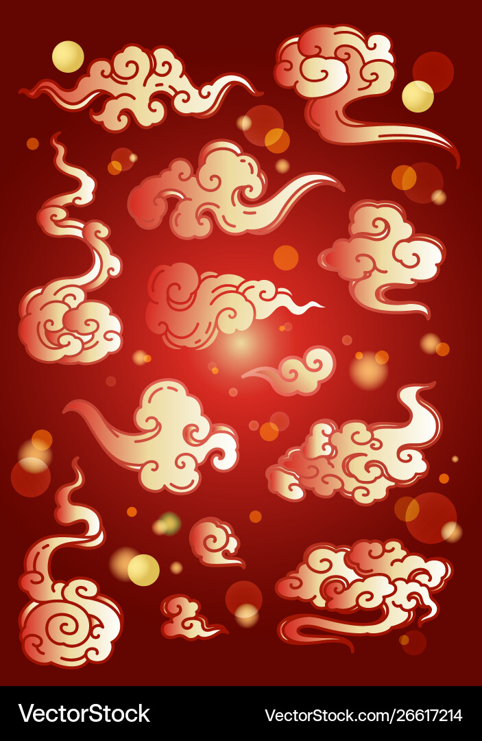 Chinese traditional clouds set Chinese traditional clouds set vector image