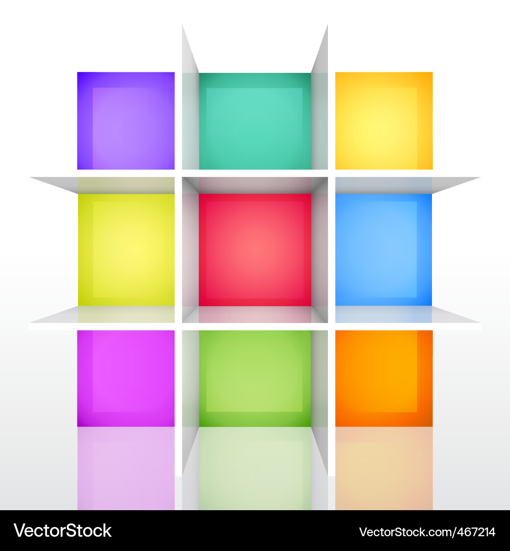 Colorful Empty Bookshelf vector image