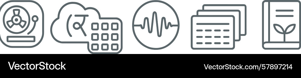 Digital icons representing technology data Digital icons representing technology data vector image