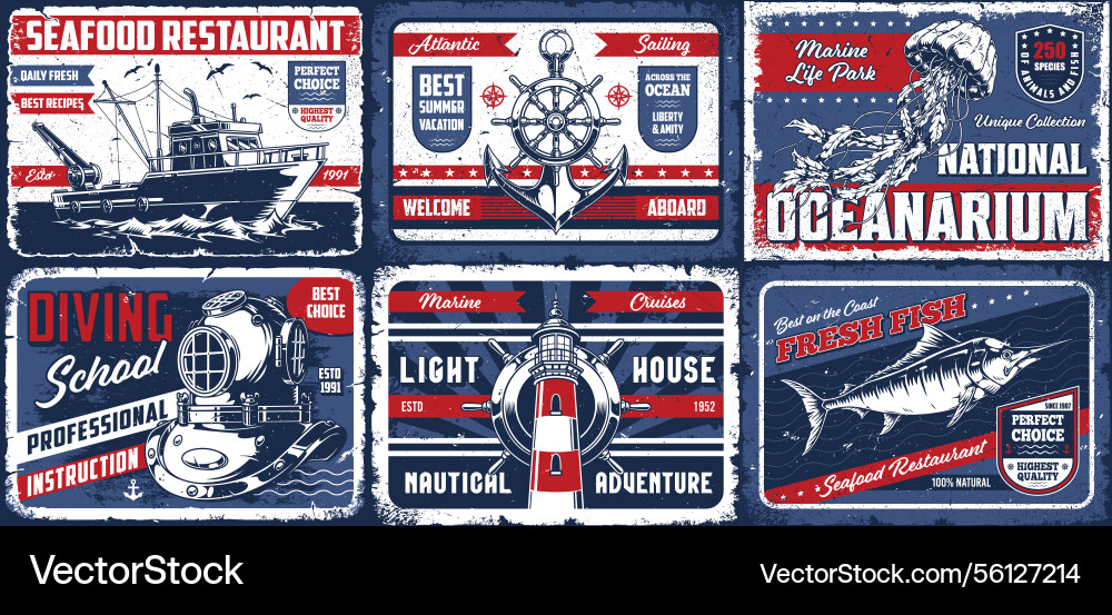 Explore local maritime culture and dining options Explore local maritime culture and dining options vector image