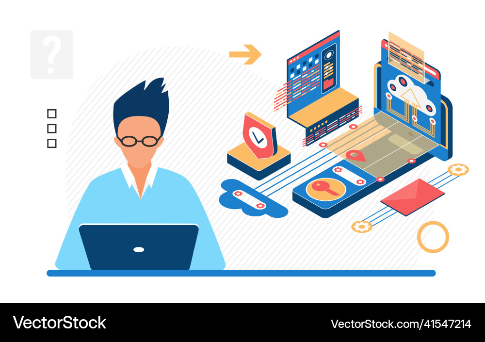 Machine learning database solving issues system vector image